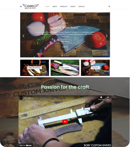 #lzfro Boby Cusom Knives Wordpress Website